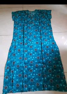 Comfortable Blue Printed Nightgown
