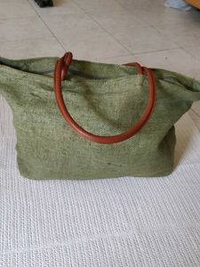 Green canvas Tote Bag