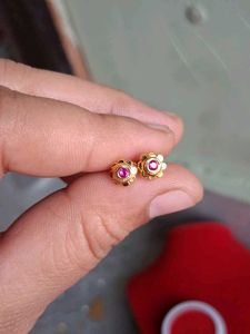 Gold  Flower Stud Earrings