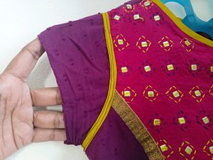 Beautiful Kurti With Front Beads Design