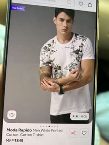 White Floral Print T-Shirt