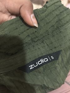 Stylish Ruched Olive Green Shirt