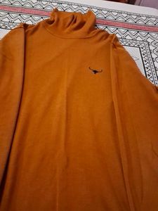 Orange Turtleneck Top