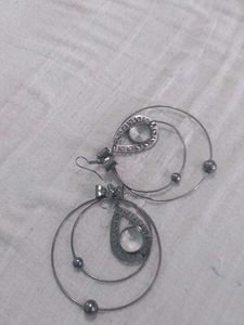 Unique Hoop Earrings with Teardrop Accent