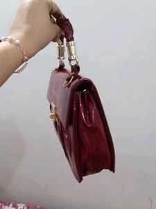 NewCharles &amp; Keith Patent Red Handbag
