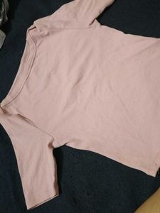 Pink Ribbed T-Shirt