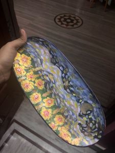 Hand-Painted Oval Accessory Tray