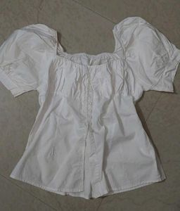 Chic White Puff Sleeve Top