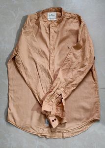 Mr Bowerbird Light Orange Half Collar Shirt