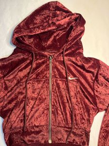 Velvet Cropped Hoodie