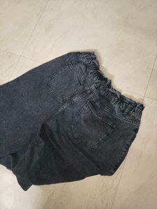 Womens Grey High-Waisted Jeans