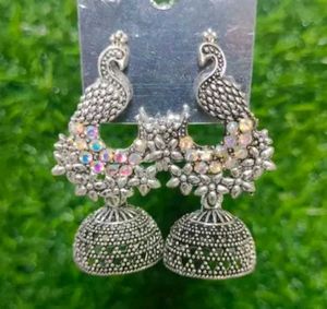 Combo Set Of 4 Oxidized Silver Jhumkis...