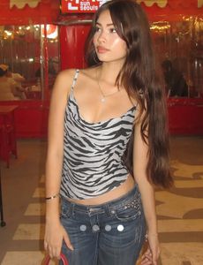 Stylish Zebra Print Camisole Top