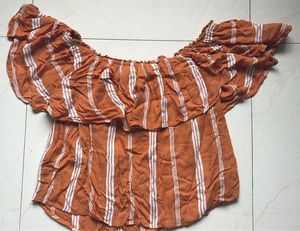 Boho Off-Shoulder Striped Top