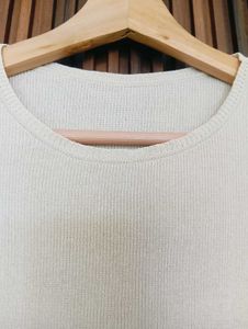 Beige Knit T-Shirt