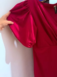 Vibrant Red Wrap Dress
