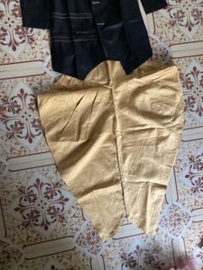 Men's Black Kurta Set with Dhoti ( 12-13 year Boy