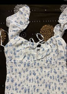 Floral Print Smocked Crop Top