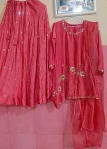 lehenga kurti gajri coloured