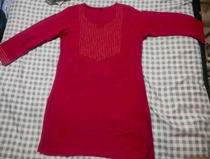 y2k cherry red short kurti