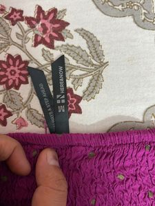 Purple Smocked Off-Shoulder Top