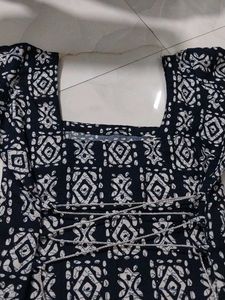 Stylish Navy Blue Printed Kurta