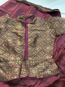 Elegant Burgundy Silk Skirt
