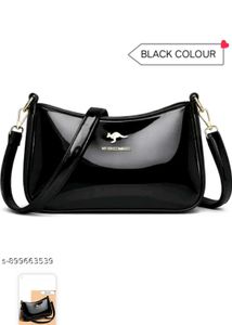 Shiny Black Shoulder Bag
