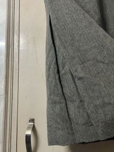 Gray Herringbone Midi Skirt