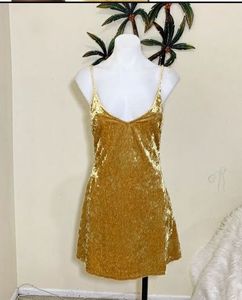 Gold Velvet Forever 21 Mini Dress