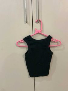 Black Tank Top with Pink Bows