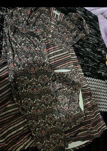 Boho Floral Print woollen Kurta Set