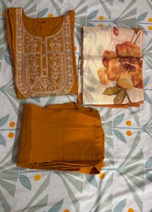 Elegant Mustard Kurta Set with Dupatta