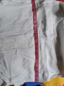 Elegant White Kurta with Black Embroidery