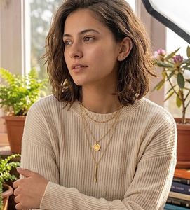 Anti-tanish Layered Gold Tone Pendant
