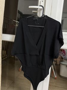 Chic Black V-Neck Bodysuit