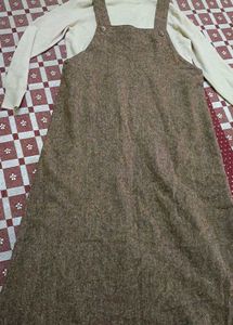 Tweed Pinafore Dress &amp; Turtle Neck Top