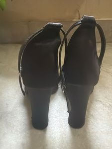 Chic Black Block Heel Sandals size 38