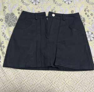 Black jeans mini skirt(skort)