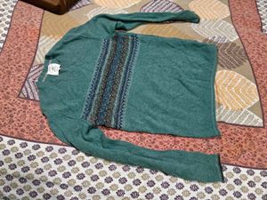 Men's Teal Fair Isle Sweater