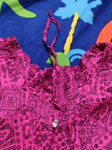 Pink Paisley Print Top