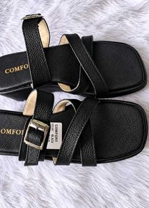 Stylish Black Wedge Sandals