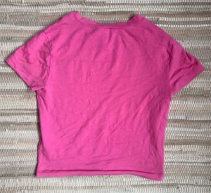 Bright Pink Cropped T-Shirt