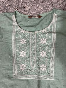 Stylish Green Embroidered Kurta