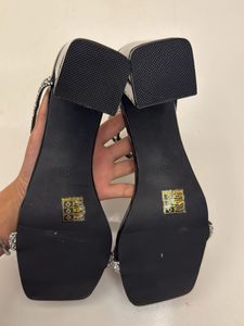 Sparkling Black Block Heels