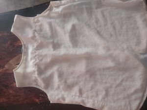 Off White Shirt Style Top For Womens