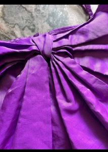 Purple Bow Detail Crop Top