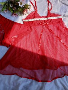 Red Lace Babydoll Lingerie