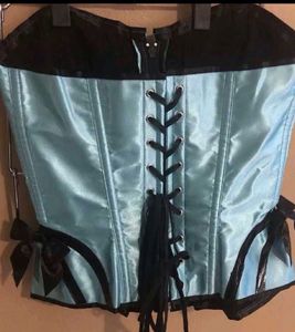Aqua Blue Satin Corset Top