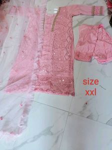 Elegant Pink Sequined Kurta Set